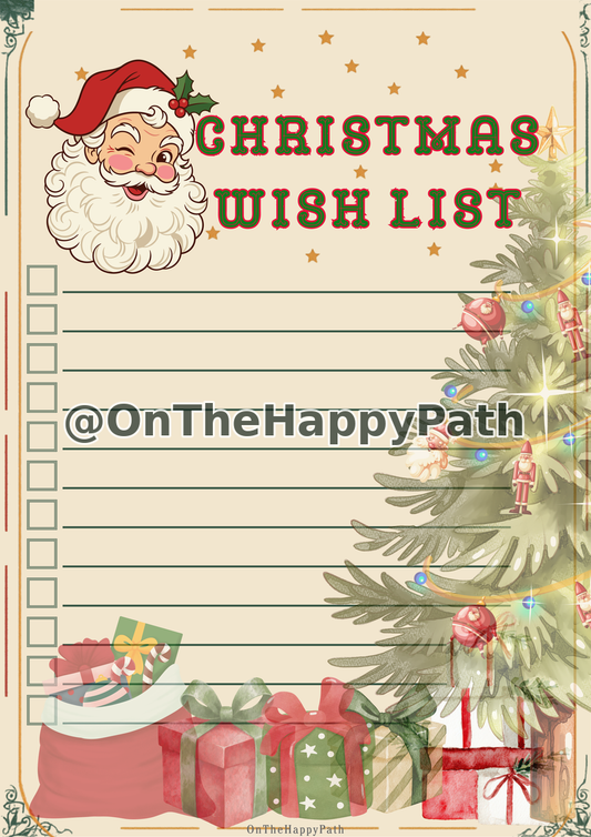Christmas Wish List Parchment Background